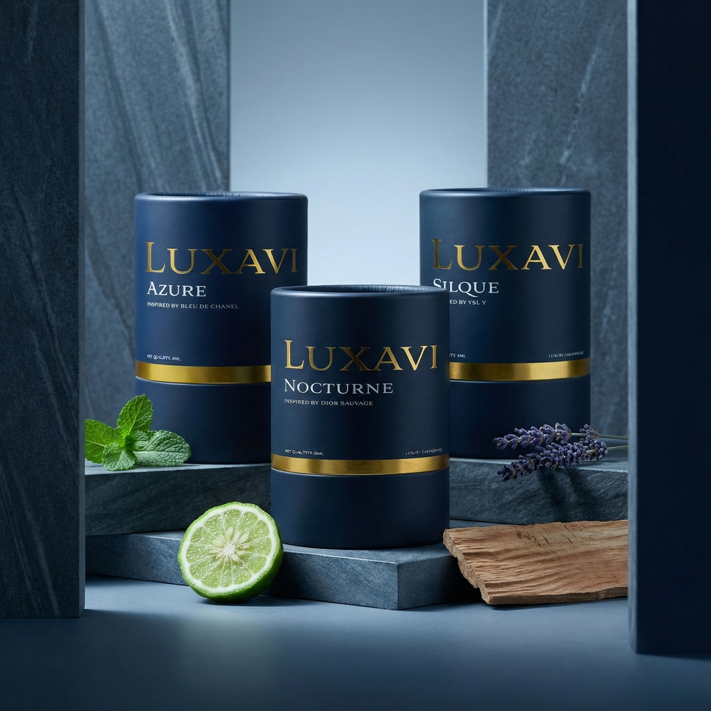 Luxavi Everyday Sophistication car diffuser set – three premium designer-inspired fragrances