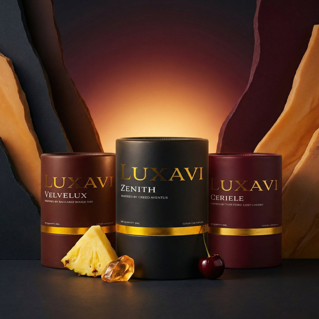 Luxavi Luxury Icons car diffuser set – trio of premium designer-inspired car fragrances